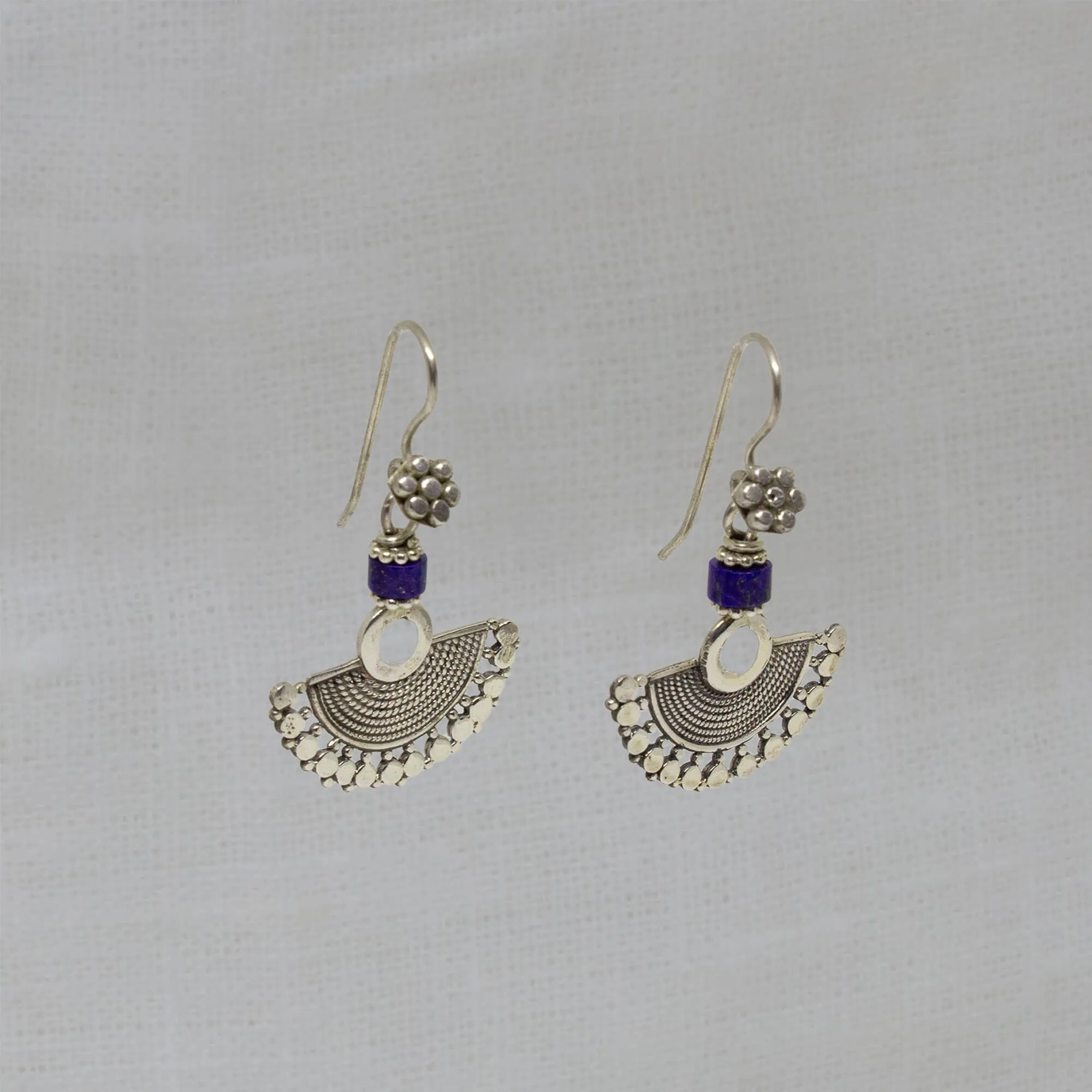 Silver Wirework Small Fan Earrings