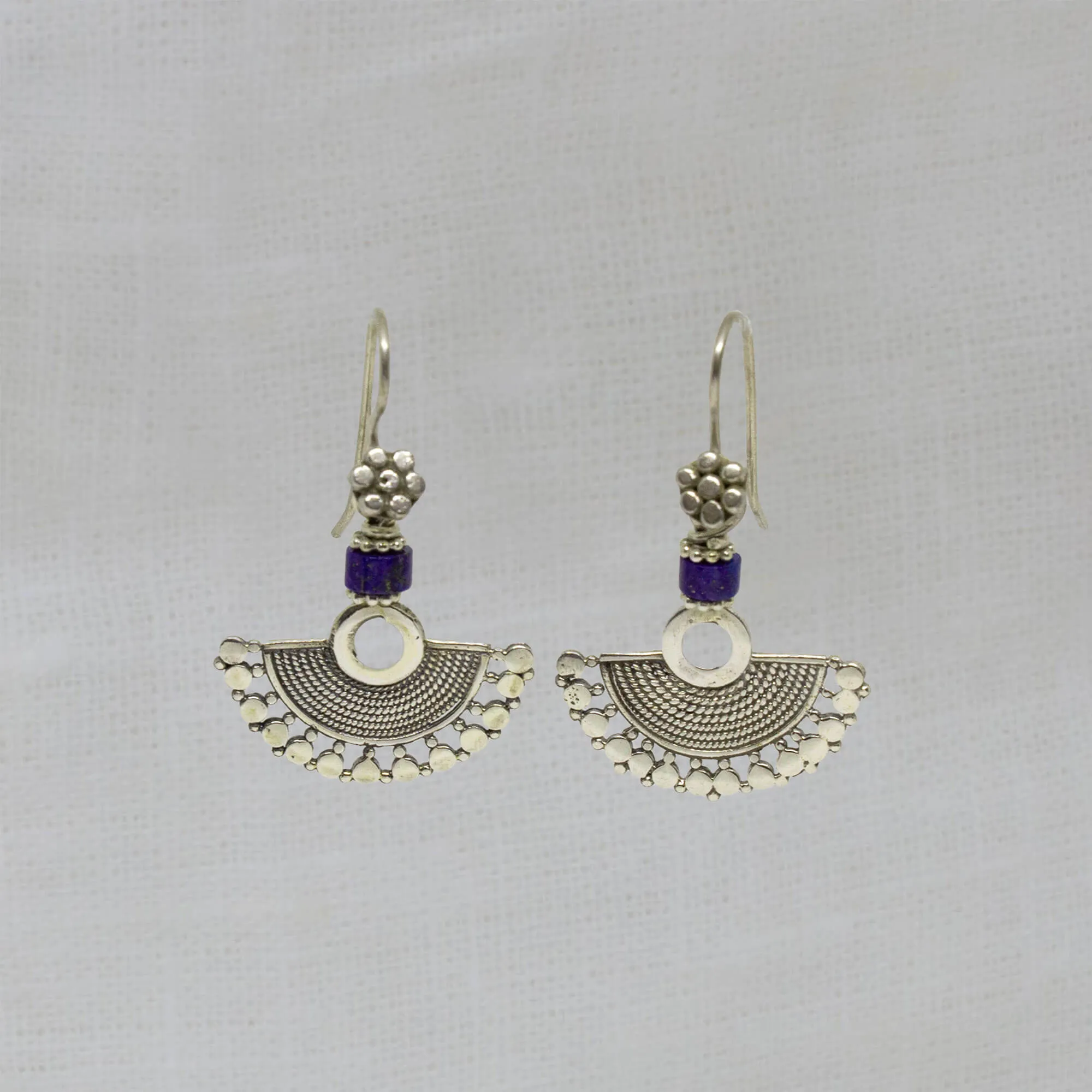 Silver Wirework Small Fan Earrings
