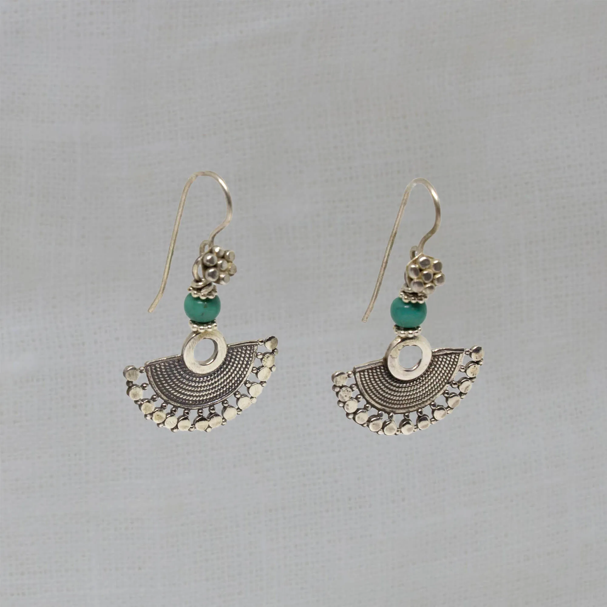 Silver Wirework Small Fan Earrings