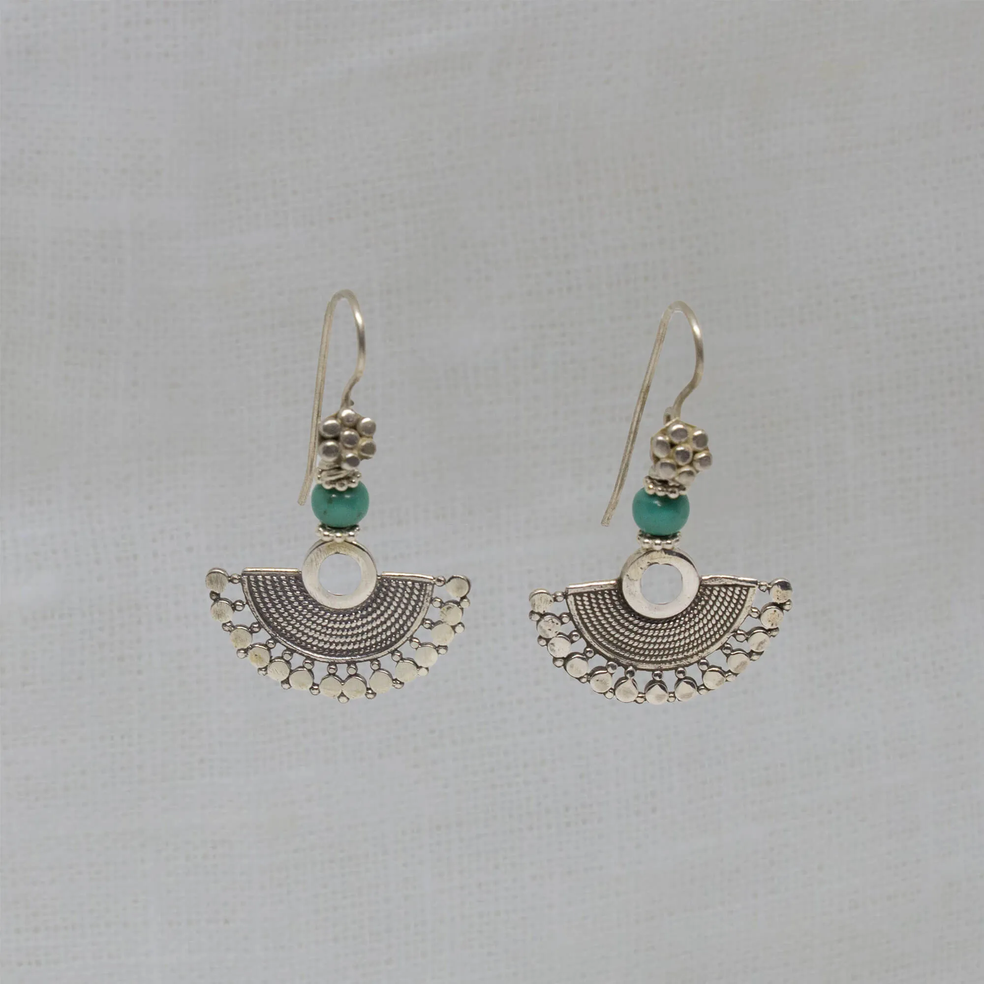 Silver Wirework Small Fan Earrings