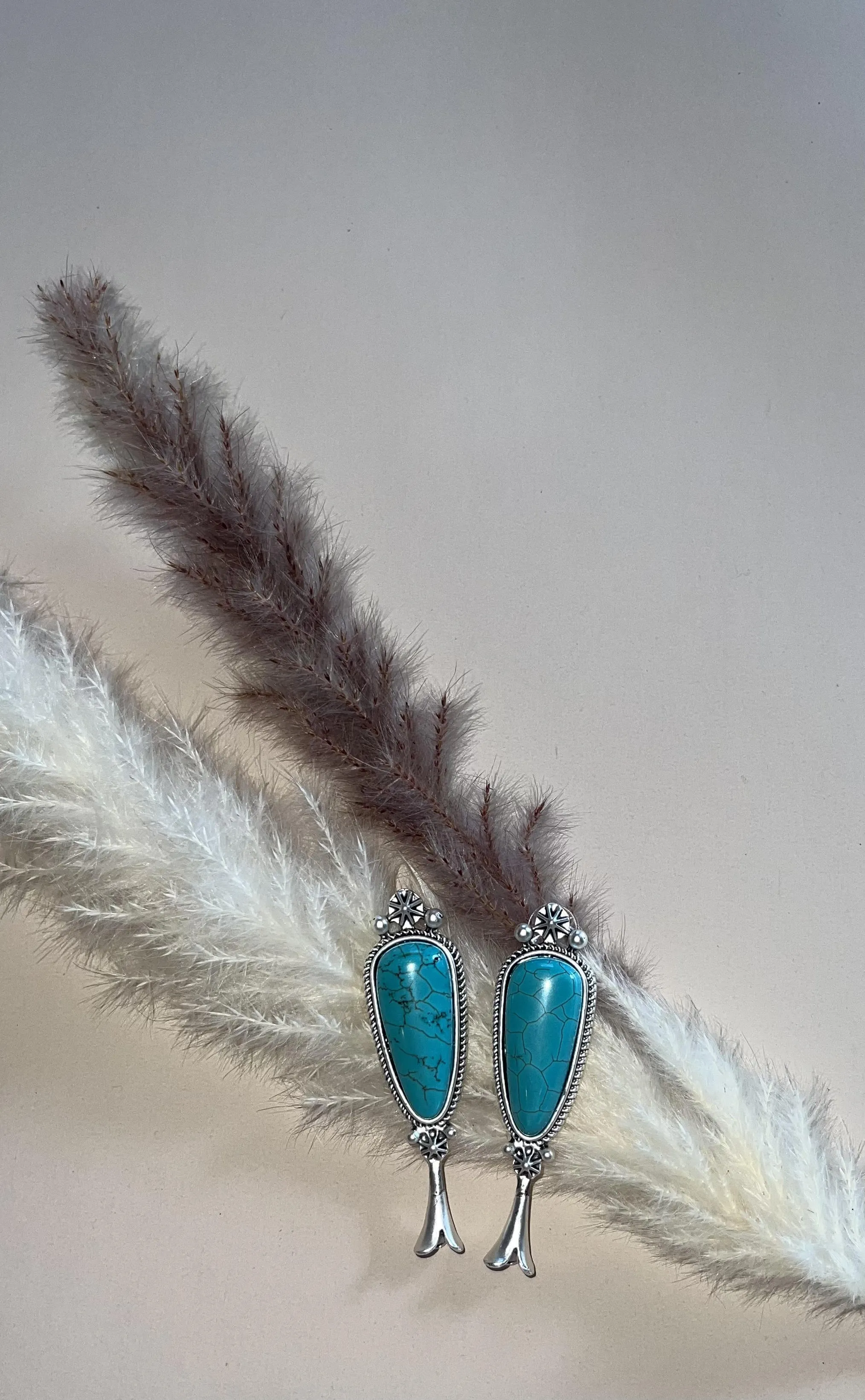 Squash Blossom Turquoise Earrings