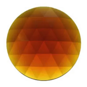 Stained Glass Jewels - Round 50mm Dark Amber Faceted 2 Inch