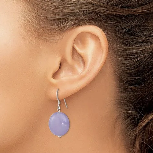 Sterling Silver Lavender Jade Dangle Earrings
