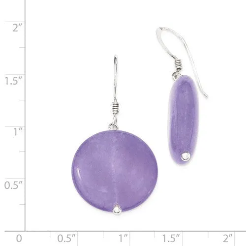 Sterling Silver Lavender Jade Dangle Earrings