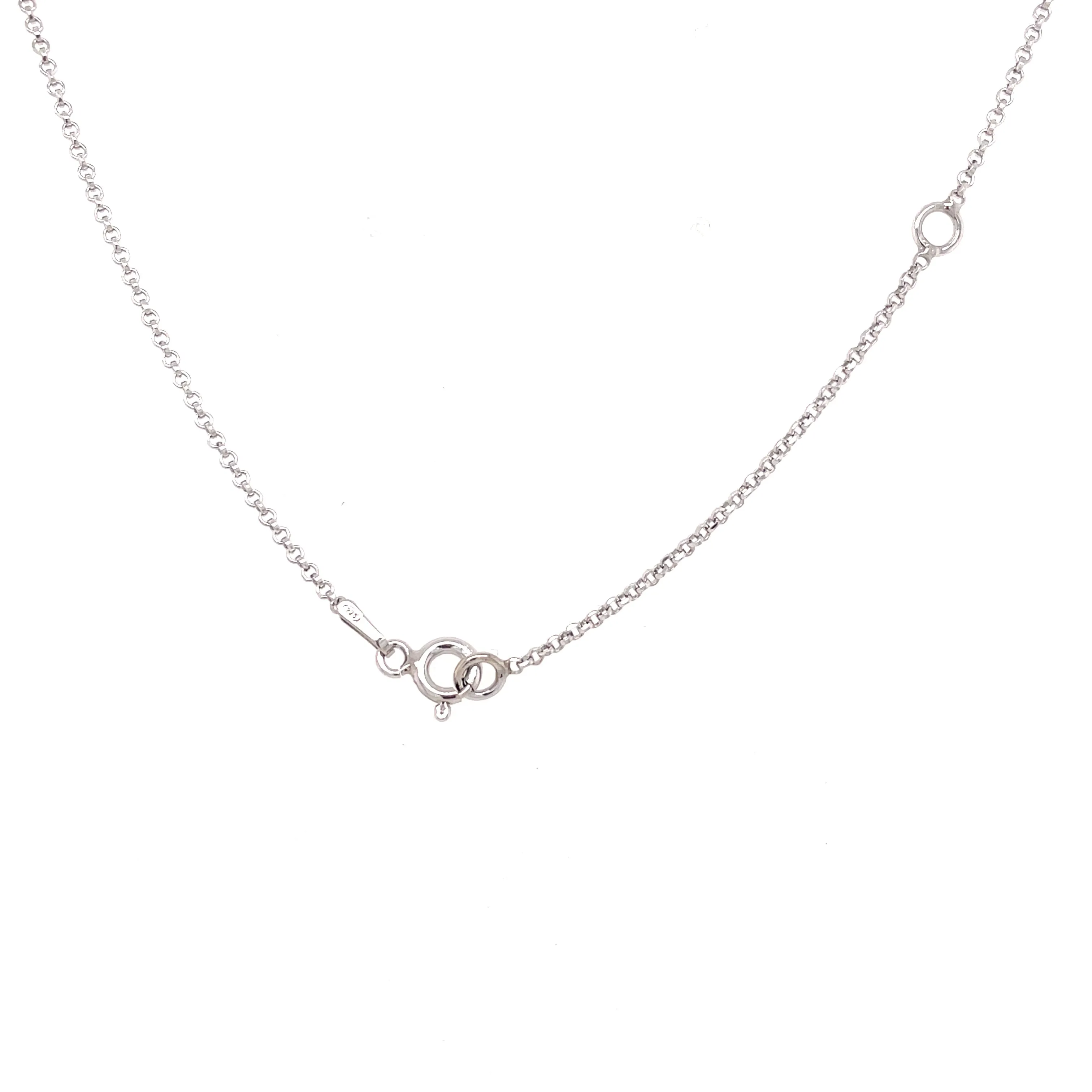 Sterling Silver Oval Sapphire And Cz Halo Earrings & Necklace Set