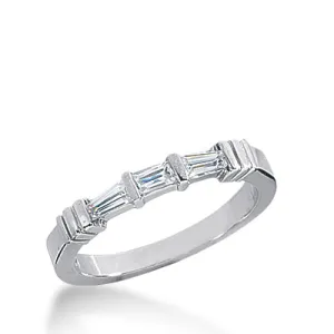 Straight Tapered Baguette Diamond Wedding Band (Total Diamond Weight 0.30ct, Quality GH-VS)