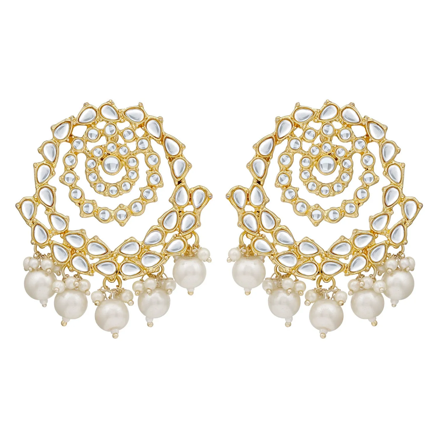 Sukkhi Splendid Pearl Gold Plated Kundan Dangle Earring For Women