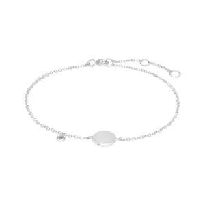 Tansanit Gravur Armband in 925 Sterling Silber