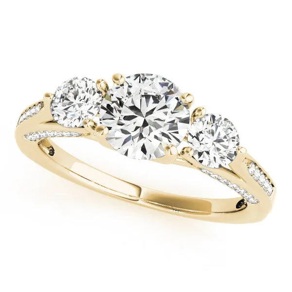 Three Stone Moissanite Engagement Ring - Trina