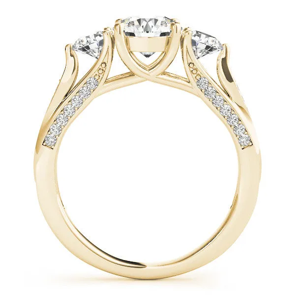 Three Stone Moissanite Engagement Ring - Trina