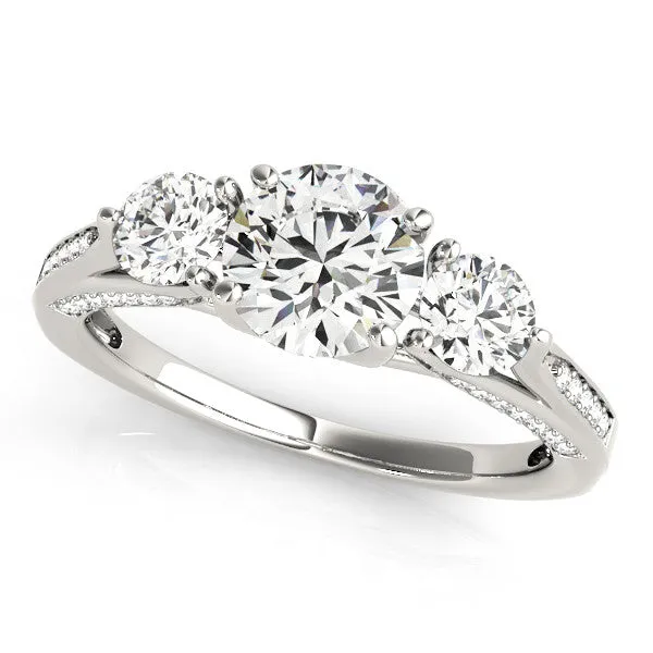 Three Stone Moissanite Engagement Ring - Trina