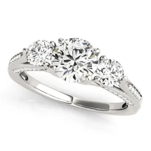 Three Stone Moissanite Engagement Ring - Trina