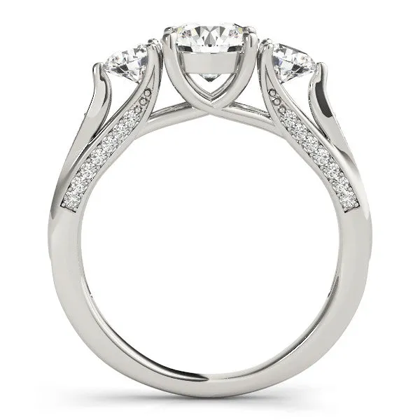 Three Stone Moissanite Engagement Ring - Trina