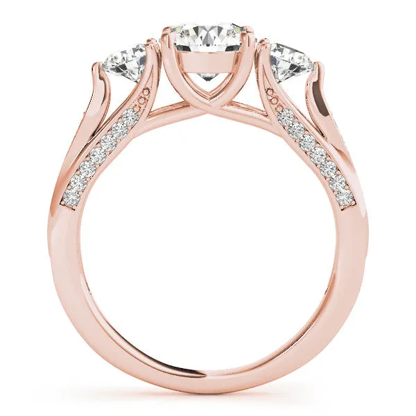 Three Stone Moissanite Engagement Ring - Trina