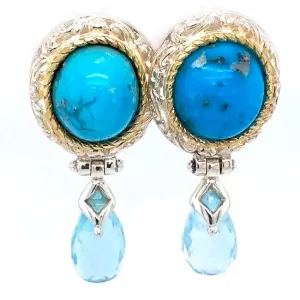 Turquoise & Aqua Silver Earrings