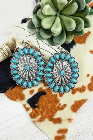 Turquoise Calhoun Concho Earrings