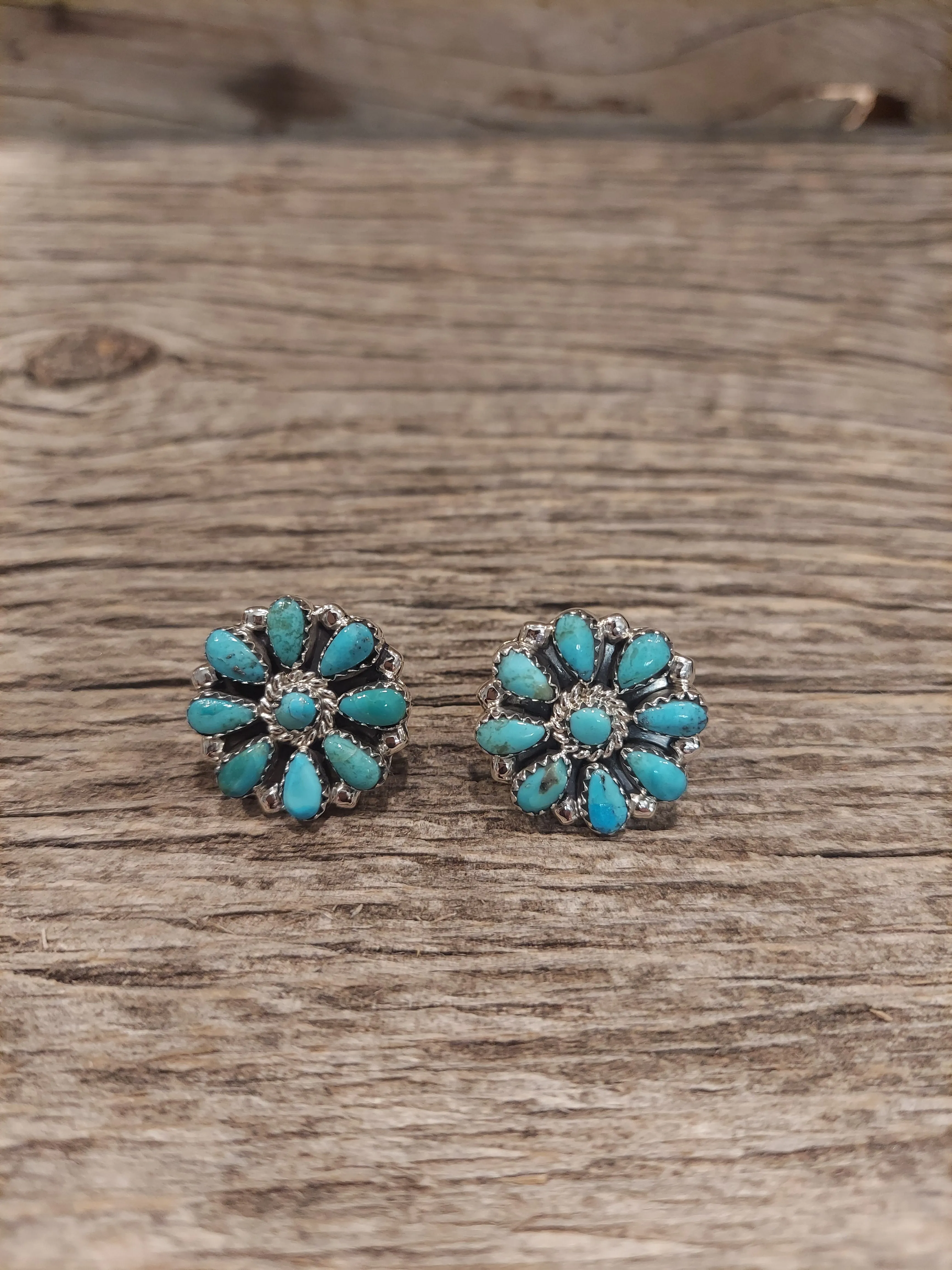 Turquoise Cluster Earrings