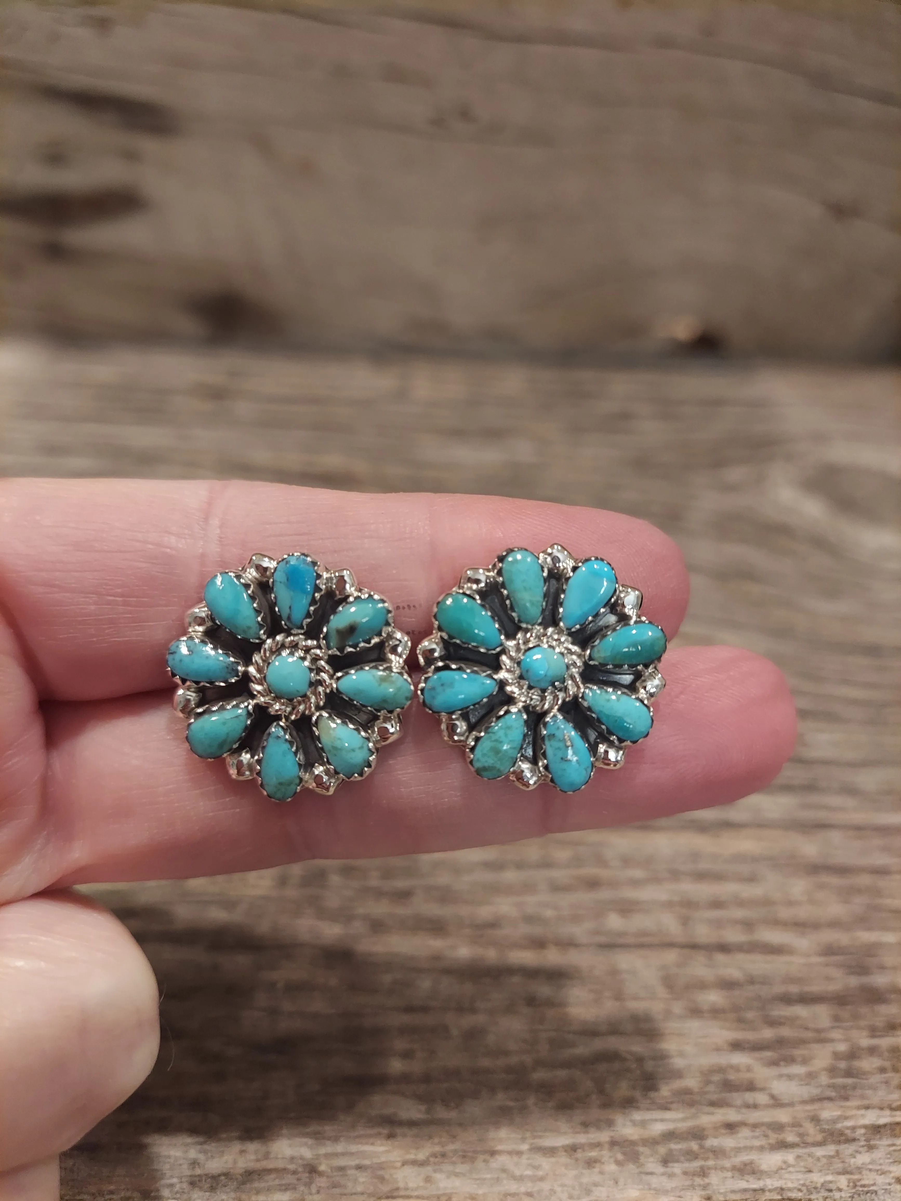 Turquoise Cluster Earrings