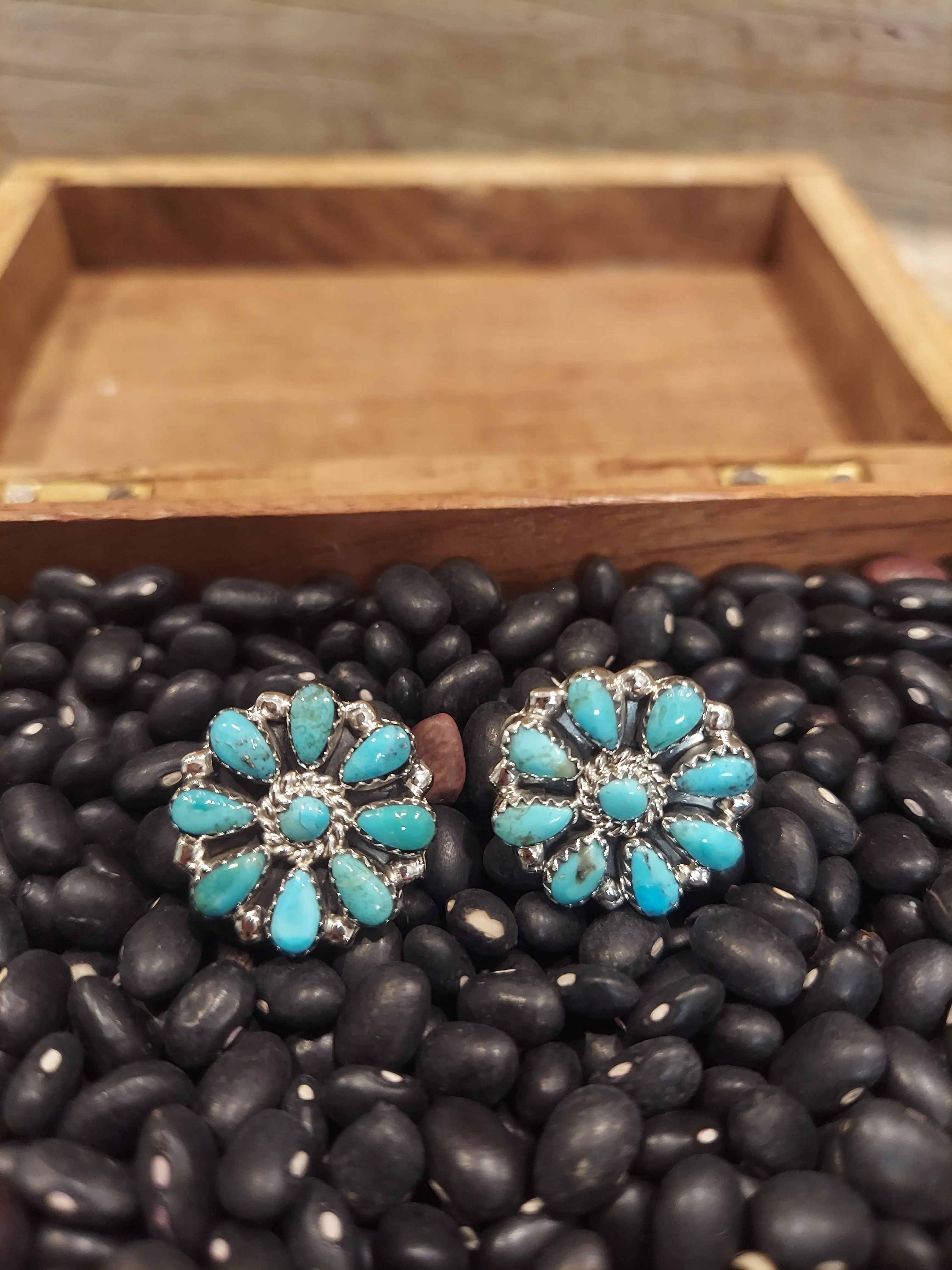 Turquoise Cluster Earrings