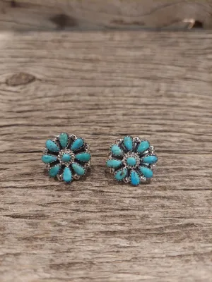 Turquoise Cluster Earrings