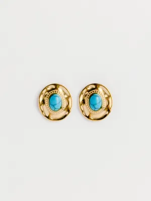 Turquoise Oval Studs