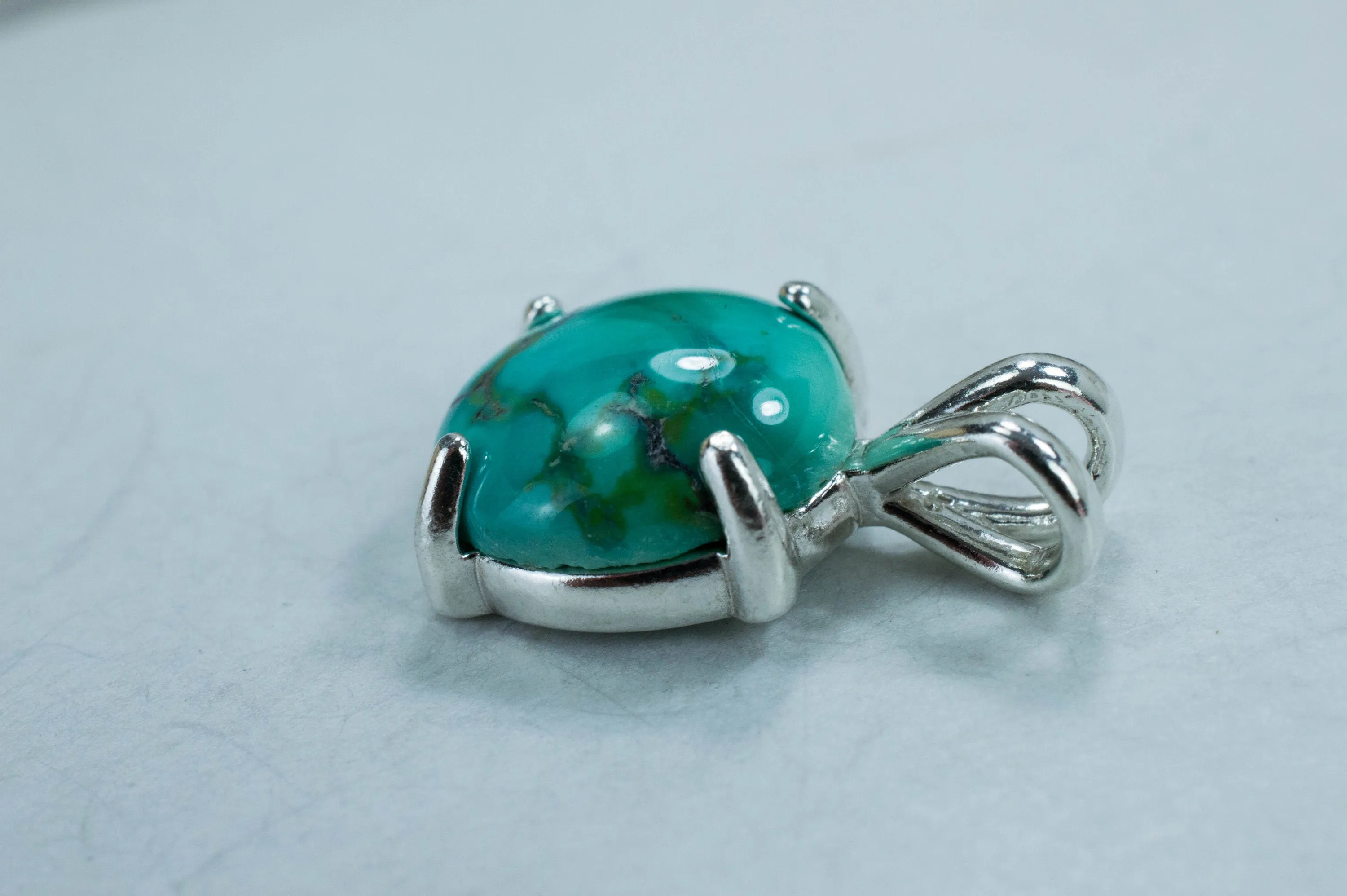 Turquoise Pendant, Genuine Untreated Hubei Mined Turquoise