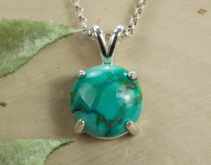 Turquoise Pendant, Genuine Untreated Hubei Mined Turquoise