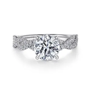 Twisted Pavé Set Diamond Engagement Ring Mounting