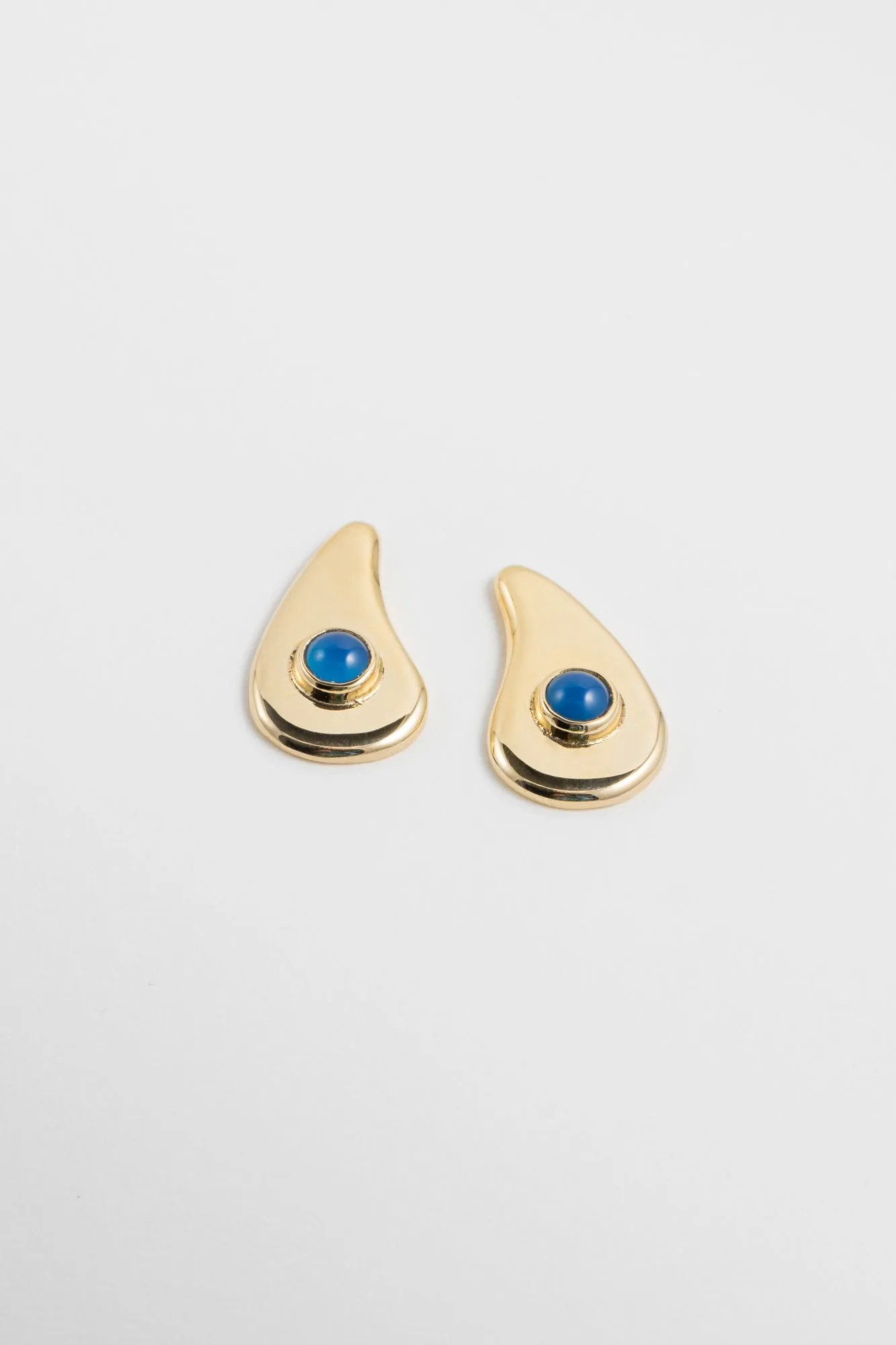 Wave Earrings in Blue Onyx
