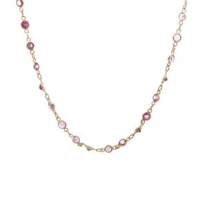 WD1012 14kt Pink Sapphire by the Yard Necklace