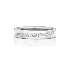 Wedding Band 9ct White Gold Diamond Wedding 13D Crossover 3.9mm Ring RD709W