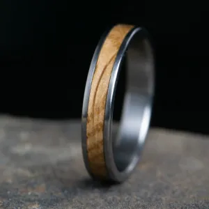 Whiskey for the Ladies, Whiskey Barrel Wood and Titanium wedding ring