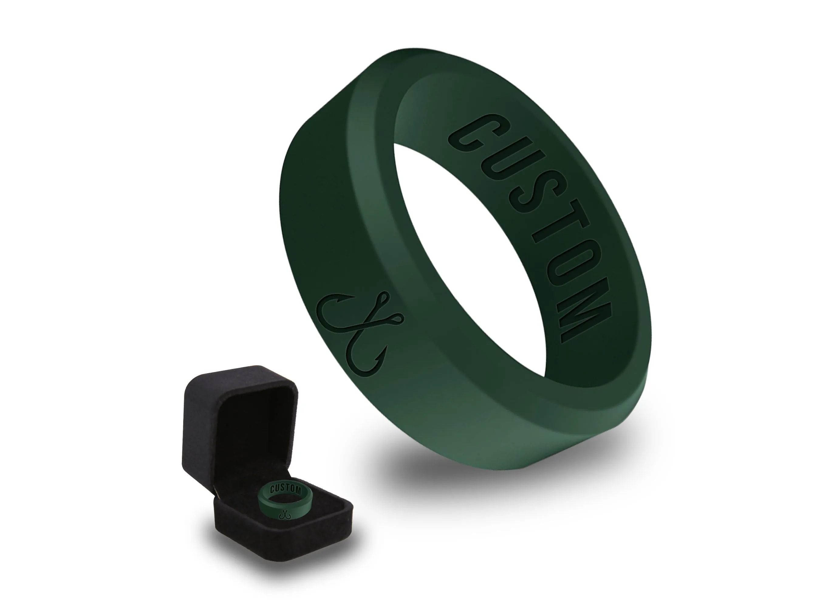 WildFire Fish Hook Silicone Ring   Ring Box
