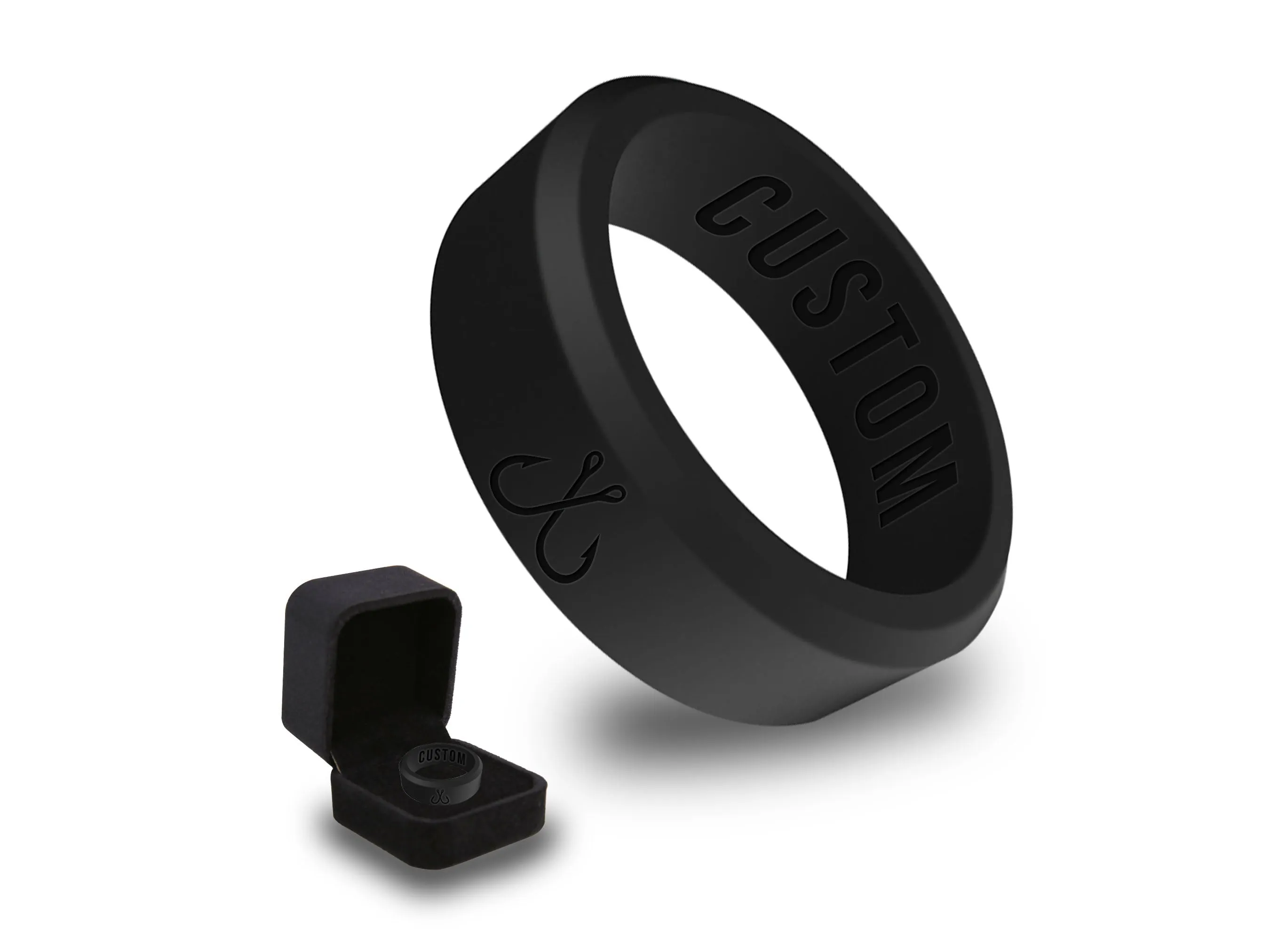 WildFire Fish Hook Silicone Ring   Ring Box