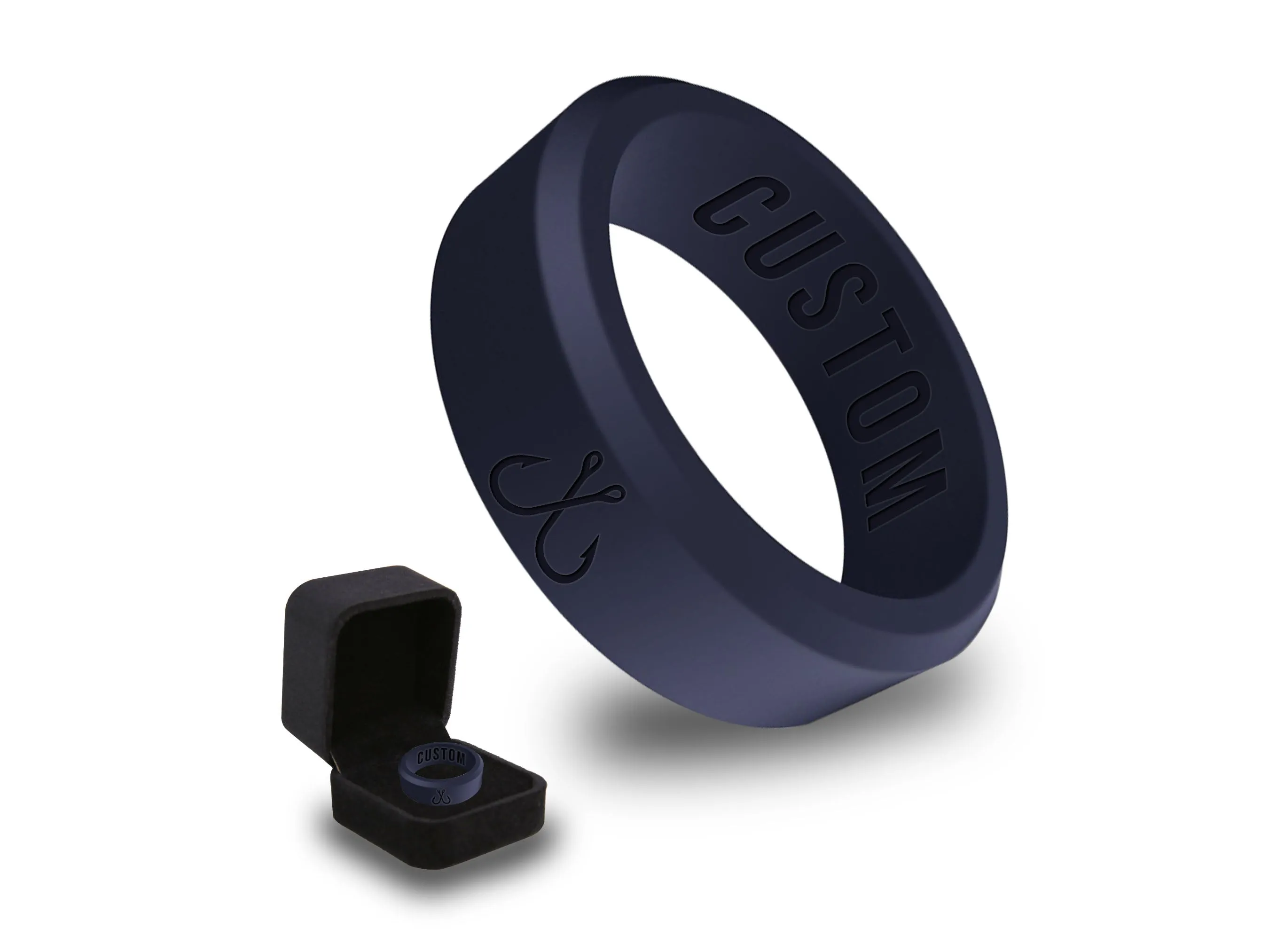 WildFire Fish Hook Silicone Ring   Ring Box