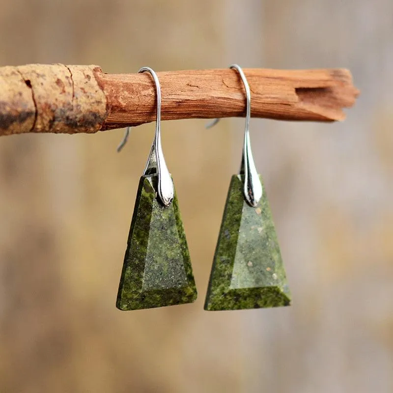 'Wiluray' Green Jasper Earrings