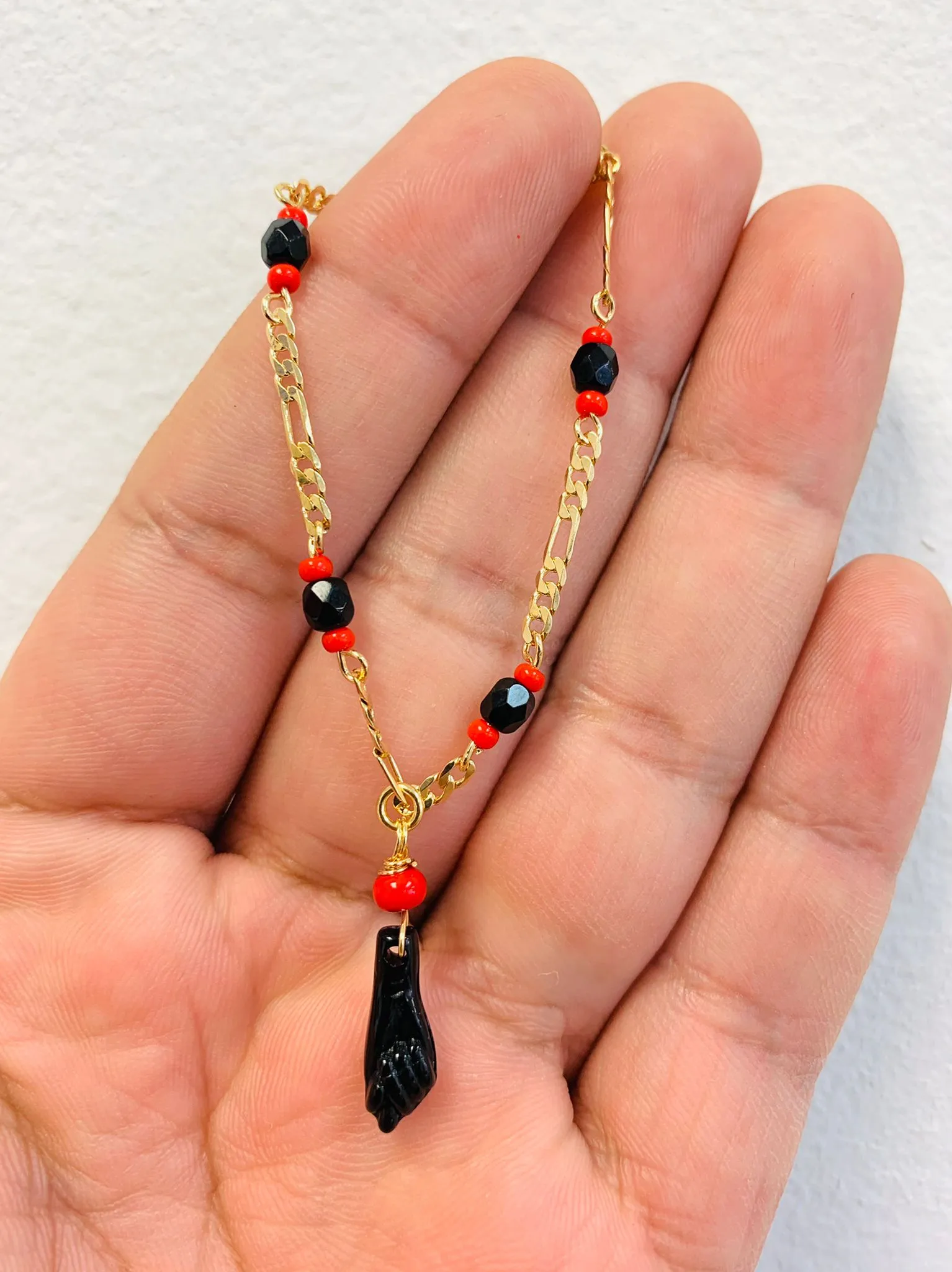 Women's Azabache Bracelet / Azabache Bracelet 7.25" / Gold Filled Bracelet / Azabache Hand Bracelet / Bracelet / Good Luck Bracelet / Pulsera de Azabache / Pulsera para Mujer