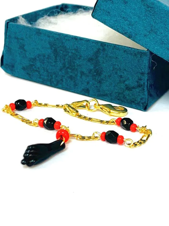 Women's Azabache Bracelet / Azabache Bracelet 7.25" / Gold Filled Bracelet / Azabache Hand Bracelet / Bracelet / Good Luck Bracelet / Pulsera de Azabache / Pulsera para Mujer