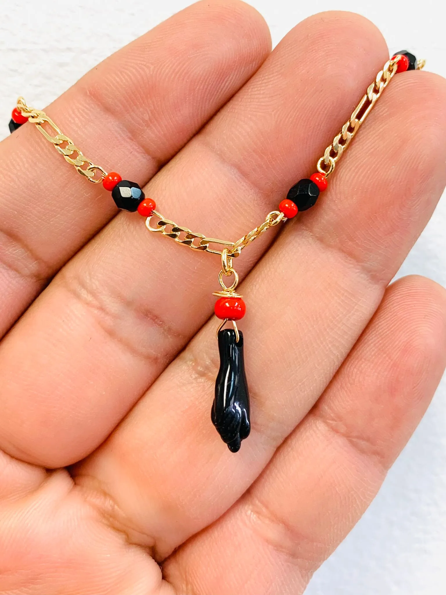 Women's Azabache Bracelet / Azabache Bracelet 7.25" / Gold Filled Bracelet / Azabache Hand Bracelet / Bracelet / Good Luck Bracelet / Pulsera de Azabache / Pulsera para Mujer