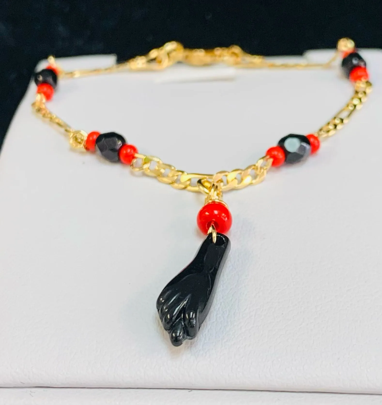 Women's Azabache Bracelet / Azabache Bracelet 7.25" / Gold Filled Bracelet / Azabache Hand Bracelet / Bracelet / Good Luck Bracelet / Pulsera de Azabache / Pulsera para Mujer