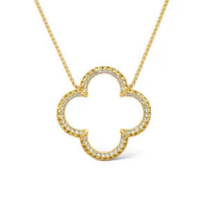 Yellow Sapphire Flower Necklace
