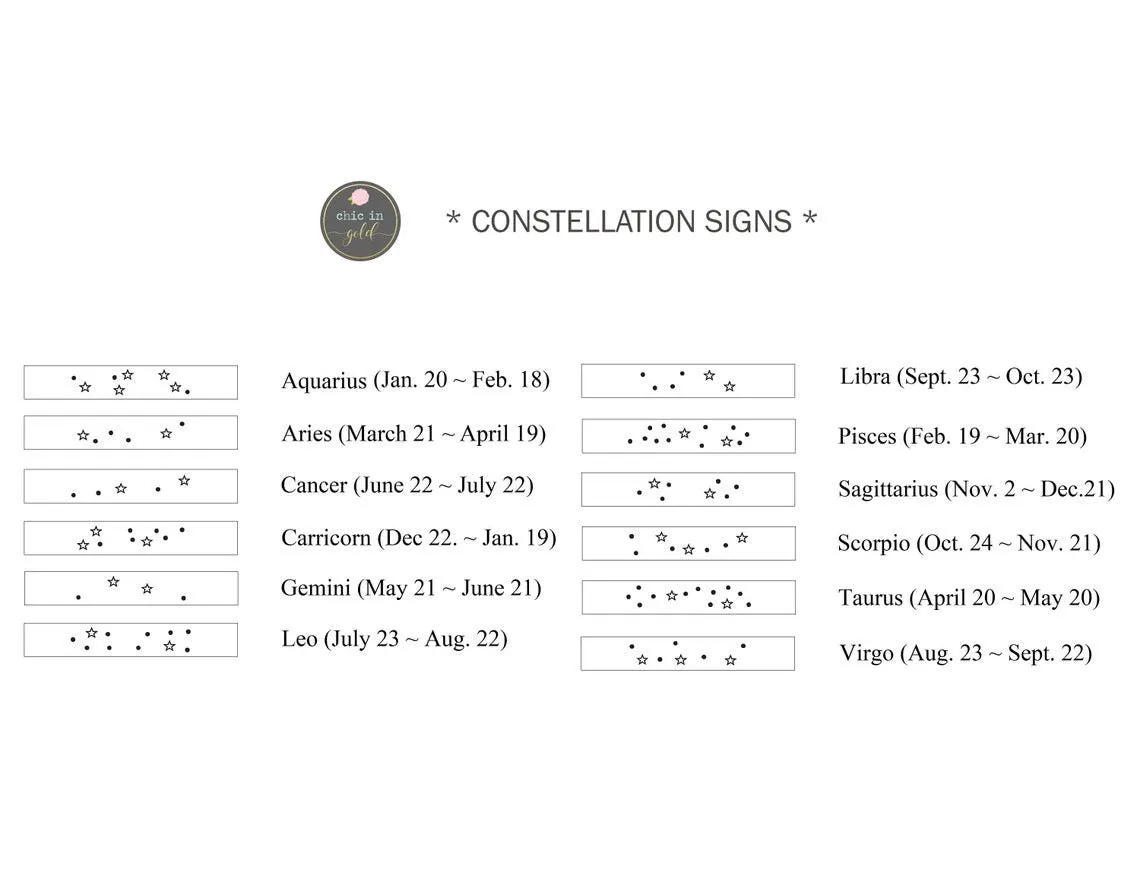 Zodiac Constellation Rectangle Bar Bracelet - CG337B. Starts at