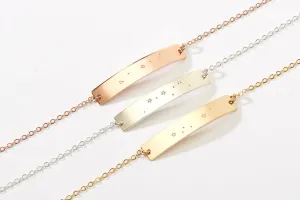 Zodiac Constellation Rectangle Bar Bracelet - CG337B. Starts at